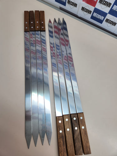 8 Piezas Brochetas Barbacoa Acero Inoxidable, 60cm